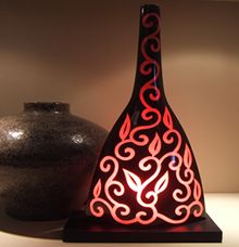 Lamp Red Curl L Bali